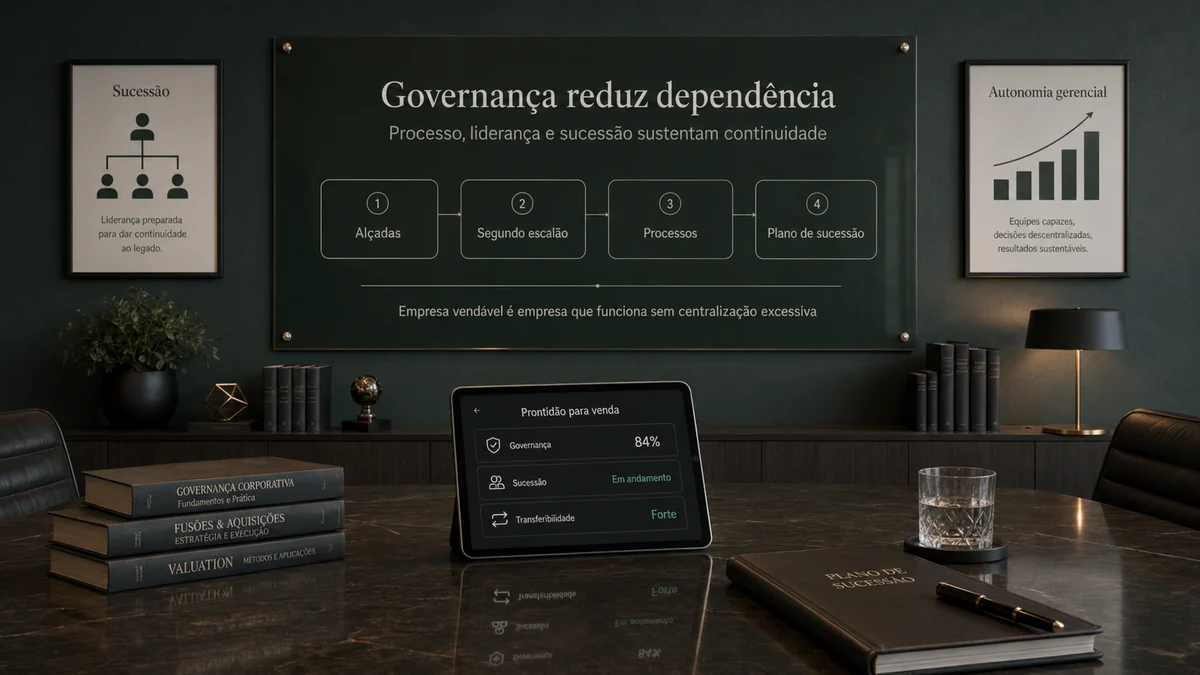 Governança reduz dependência do dono antes da venda