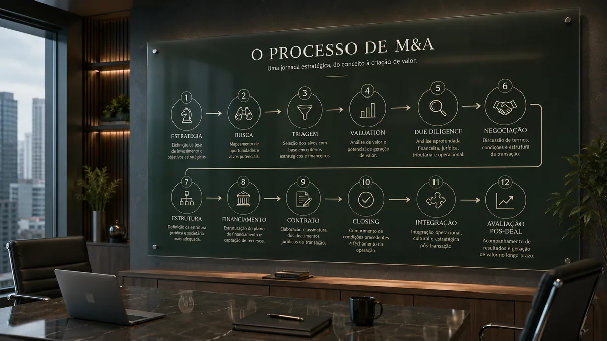 Etapas do processo de M&A da estratégia ao pós-deal