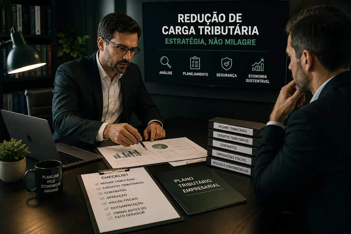 Checklist de análise para redução de carga tributária