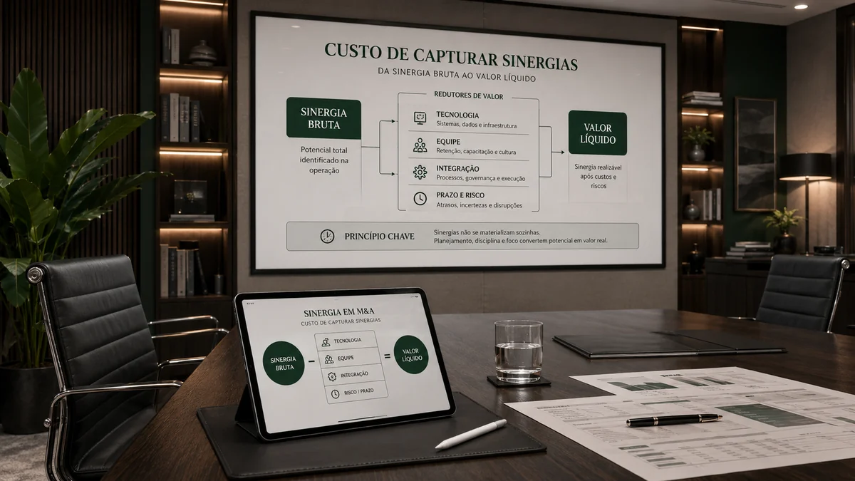Data room estratégico com provas de sinergia comercial e operacional