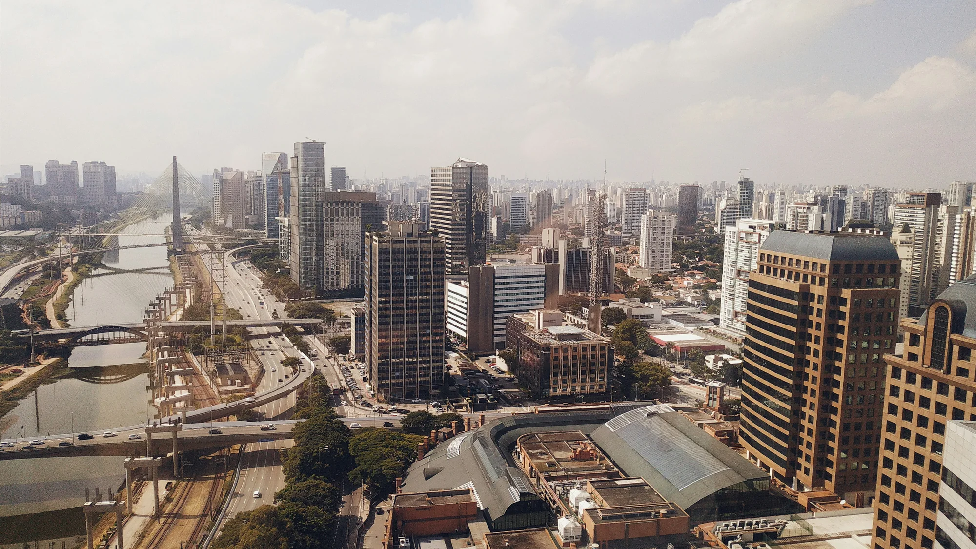 Vista aérea de São Paulo — distrito financeiro